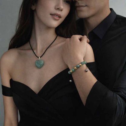 Combo Pulsera Aventurina + Colgante Corazón Jade