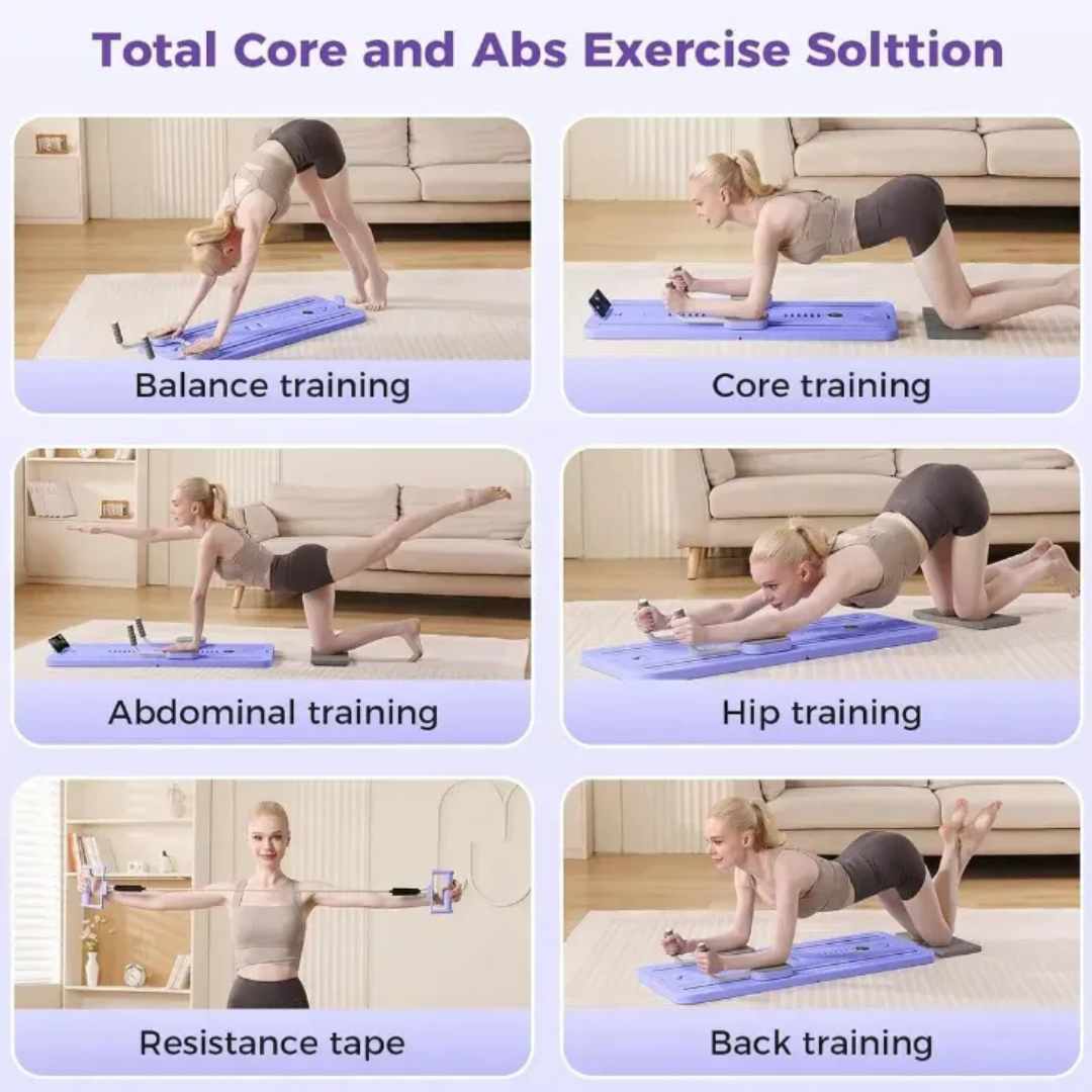Tabla Pilates Pro™ con Bandas – Gym Completo en Casa 💜