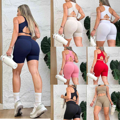 ✨ Combo Fit Pro: Short Realce + Top Push Up 🍑