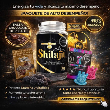 Shilajit + Rhino + Choco + Vi King – Energía, Potencia y Sabor en Cada Goma 💪🔥💪