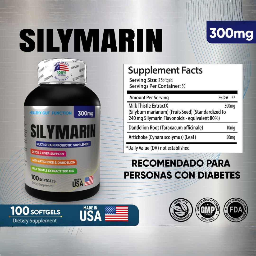 Silymarin x 100 Softgels — Protección Total para Tu Hígado 🌿
