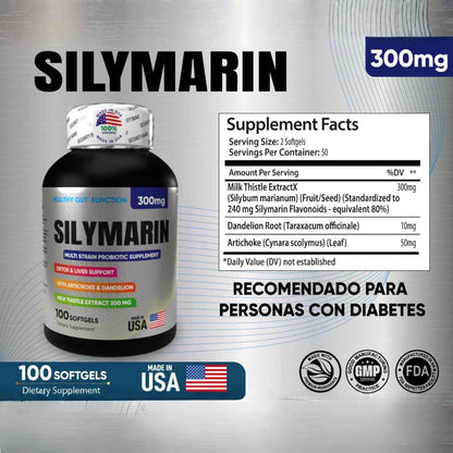 Silymarin x 100 Softgels — Protección Total para Tu Hígado 🌿