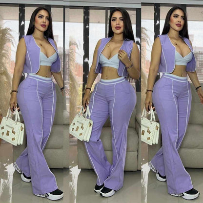 Conjunto Chaleco, Top y Pantalón – Tu Look Completo en Uno 👗