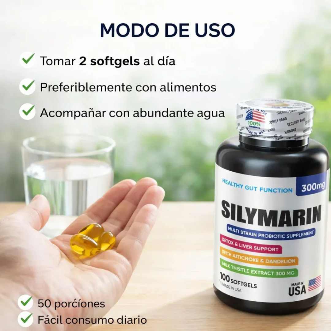 Silymarin x 100 Softgels — Protección Total para Tu Hígado 🌿