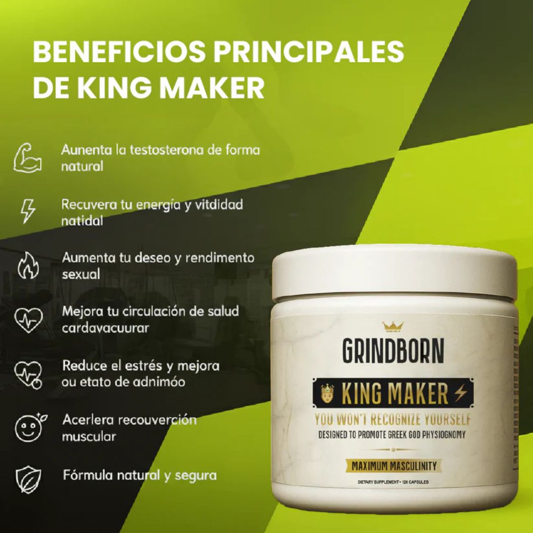 King Maker x 120 cápsulas – Tu poder masculino activado 👑