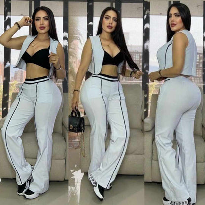 Conjunto Chaleco, Top y Pantalón – Tu Look Completo en Uno 👗