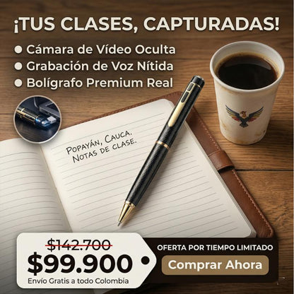 Bolígrafo Espía con Cámara Oculta HD