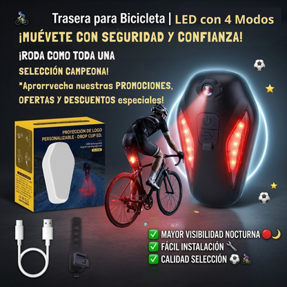 Luz Trasera Proyectora LED con 4 Modos 🚴 Estilo único · Visibilidad máxima